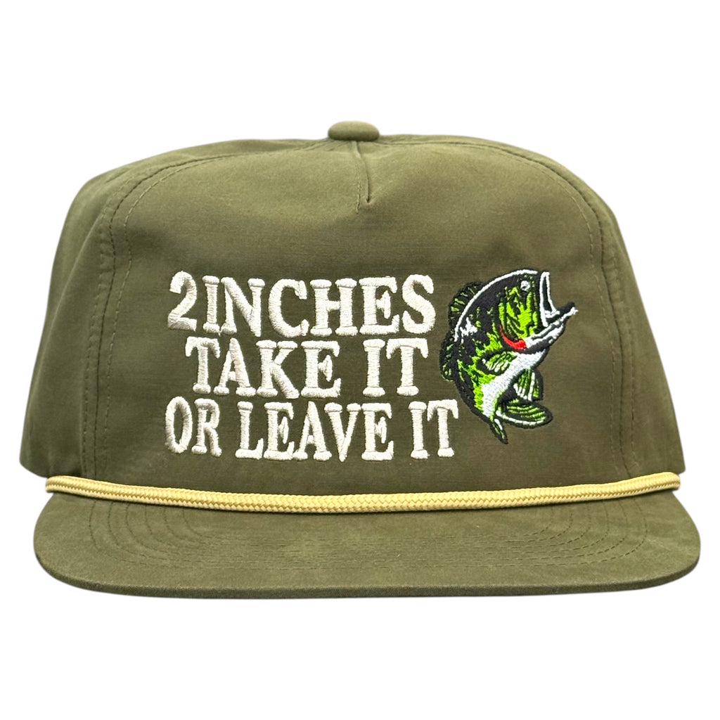 2 inches take it or leave it bass fishing Hat custom embroidered