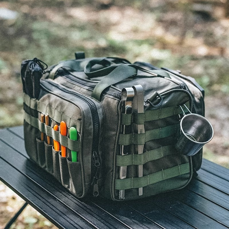 Outdoor Camping Picnic Wild Tableware Storage Tactical Compartment Sundries Portable Shoulder Bag