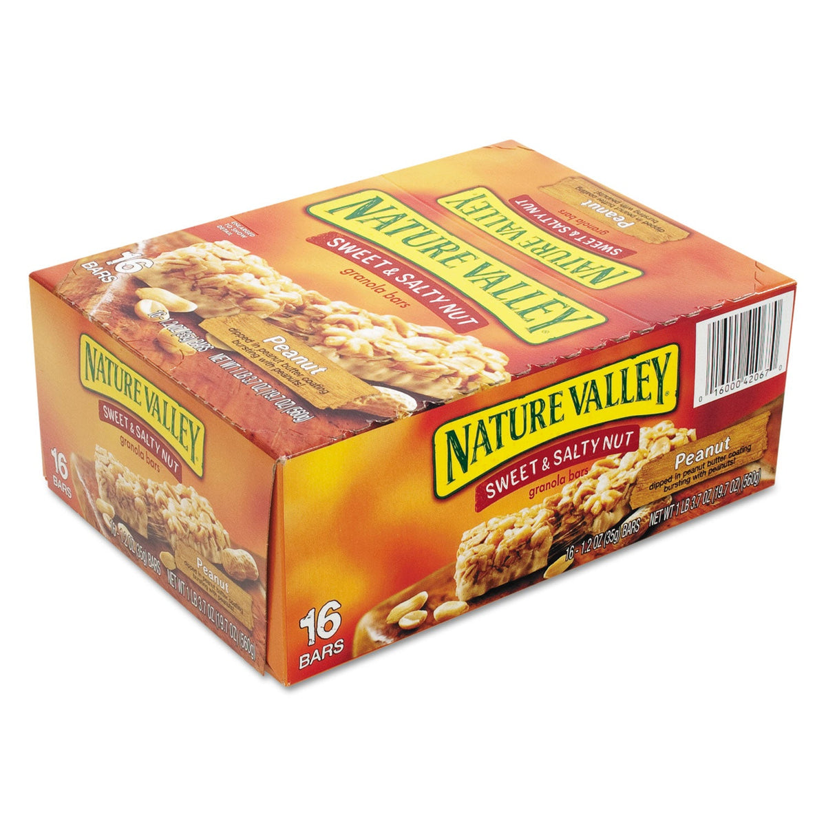 Nature Valley Granola Bars, Sweet and Salty Nut Peanut Cereal, 1.2 oz Bar, 16/Box