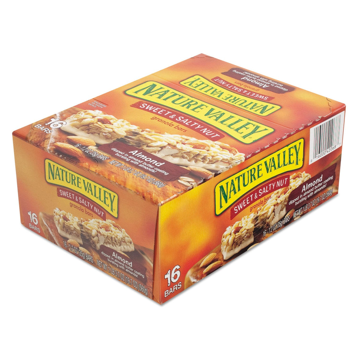 Nature Valley Granola Bars, Sweet and Salty Nut Almond Cereal, 1.2 oz Bar, 16/Box