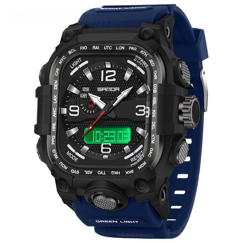 Square Digital Watch Waterproof Sports Countdown Timer Multifunctional Outdoor Hiking Wristwatch For Men