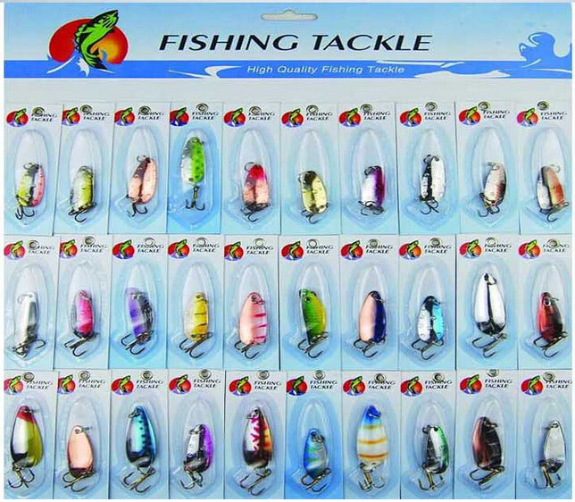 30-Piece Metal Spinnerbait Lures Set - Pike, Salmon, Bass Fishing
