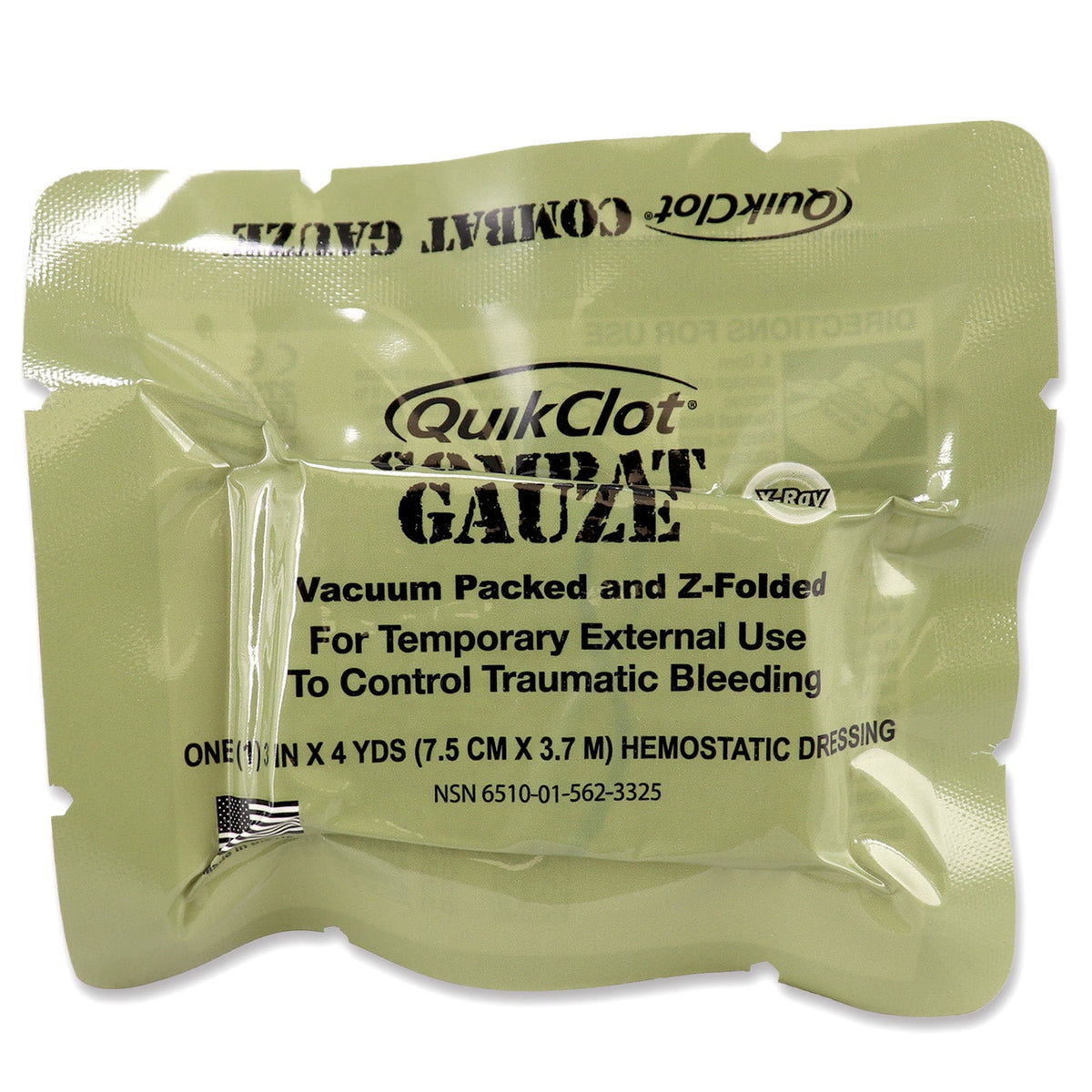 QuikClot Combat Gauze, Z-Fold, Military