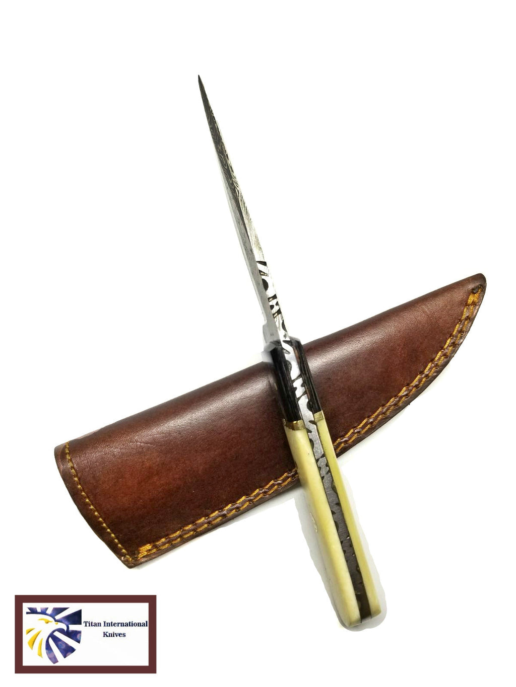 DAMASCUS STEEL HUNTING KNIFE BY TITAN TD-172