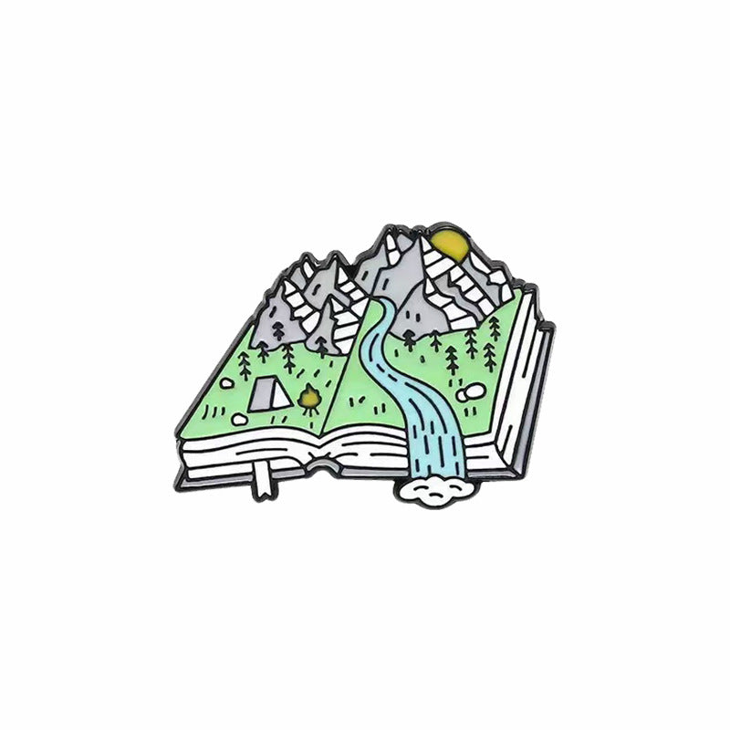 Travel Landscape Camping Themed Metal Brooch