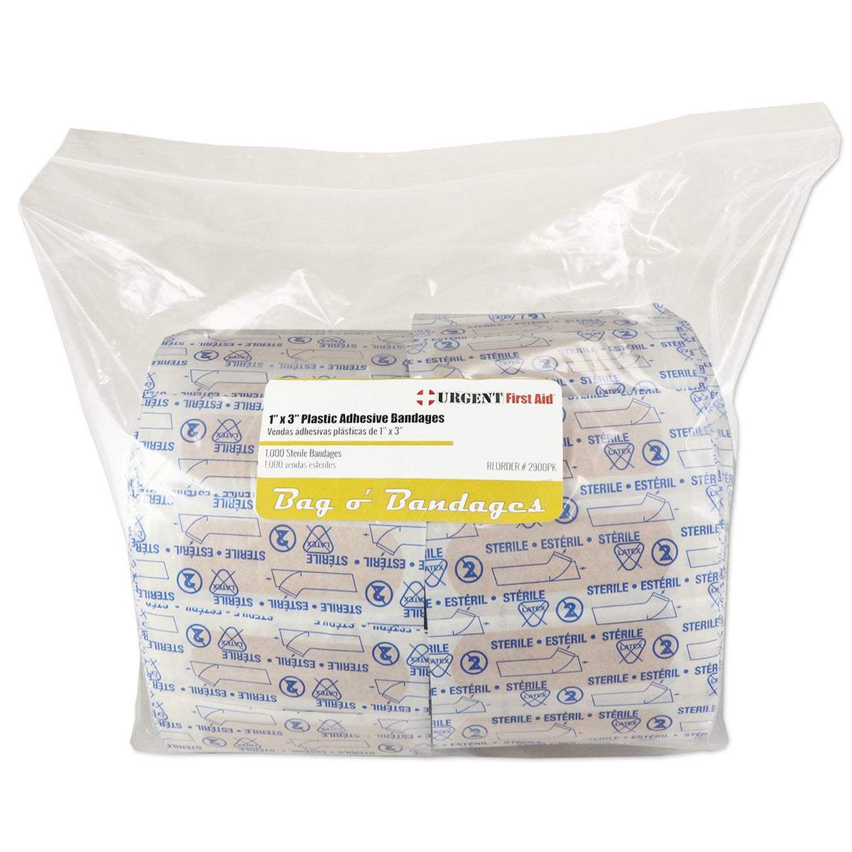 1,000 Adhesive Bandage, 1" x 3" Plastic Strips