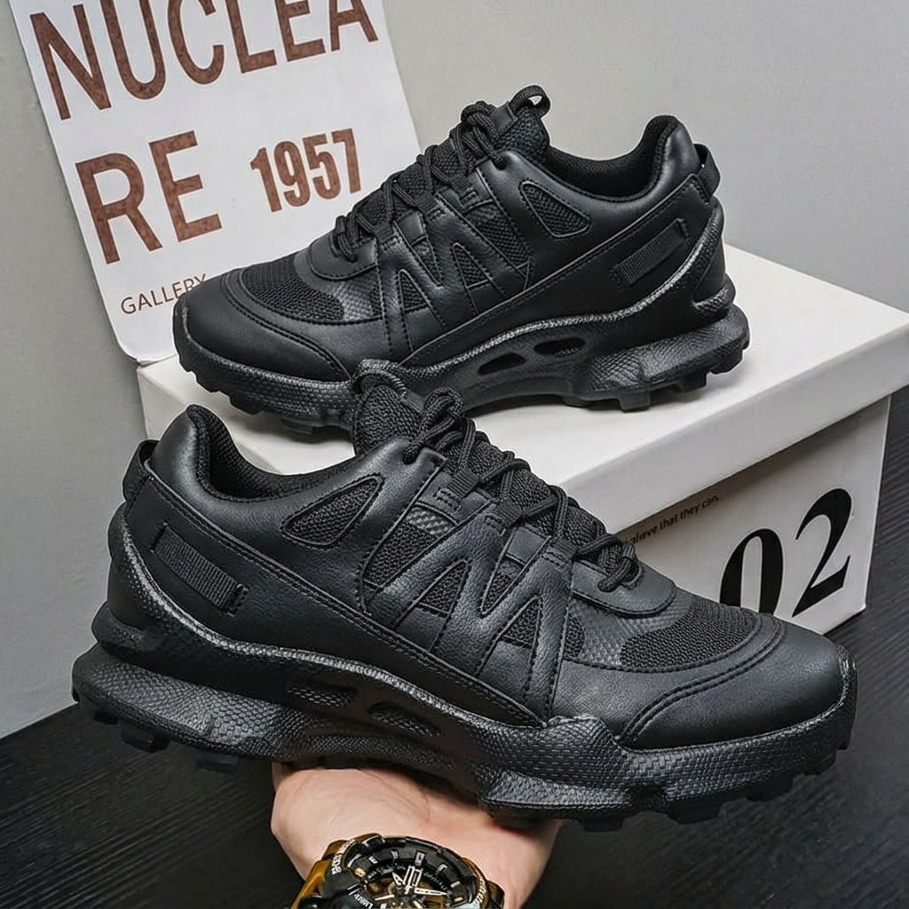 Men's Soft Sole Breathable Sports Walking Shoes, Breathable Cross-Country Running & Outdoor Hiking Shoes For Men