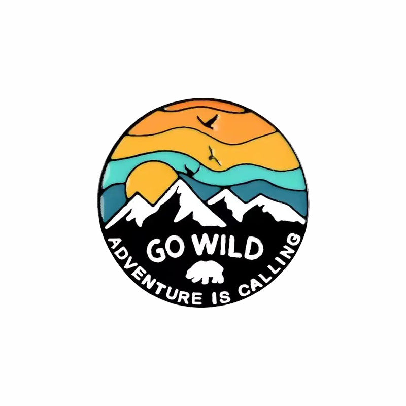 Travel Landscape Camping Themed Metal Brooch
