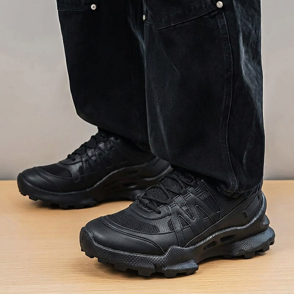Men's Soft Sole Breathable Sports Walking Shoes, Breathable Cross-Country Running & Outdoor Hiking Shoes For Men