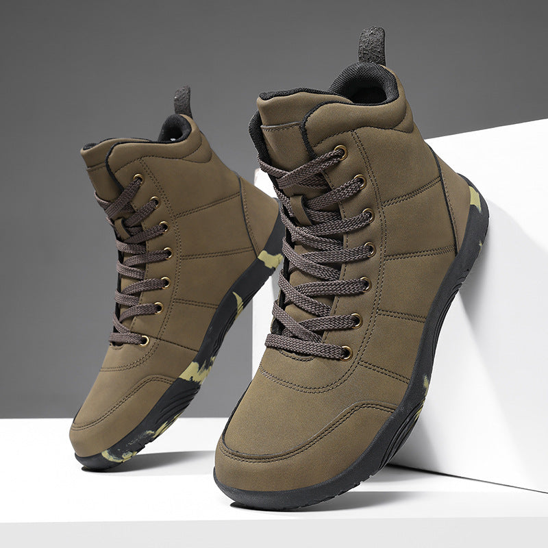 Leather High-top Wide-toe Outdoor Hiking Men's Sports Shoes
