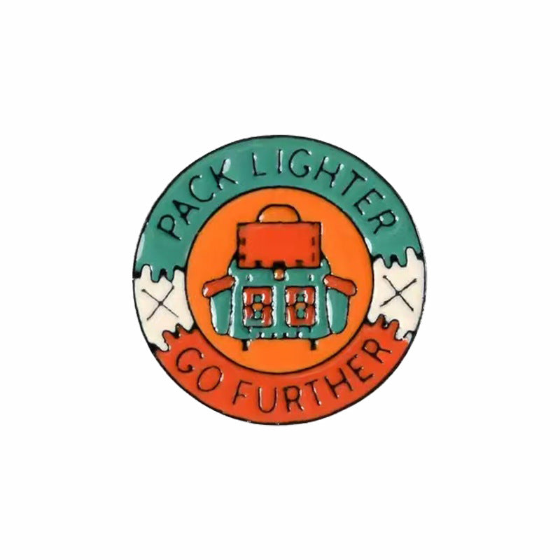 Travel Landscape Camping Themed Metal Brooch
