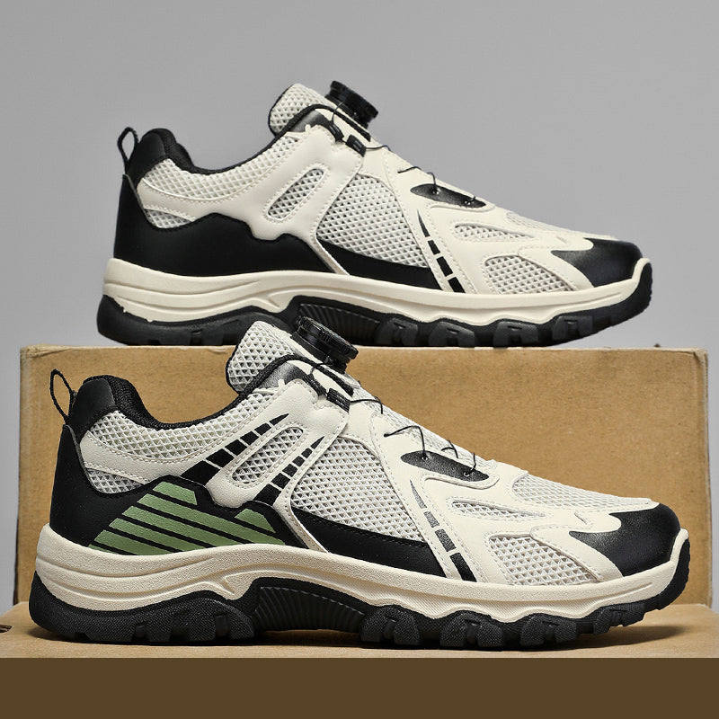 Men's Summer Hiking Shoes, New Breathable Hollow Mesh Sneakers, Non-slip Wear-resistant Casual Dad Shoes For Men