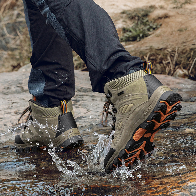 Couple's High-top Breathable Waterproof Non-slip Camping Leisure Mountaineering Shoes