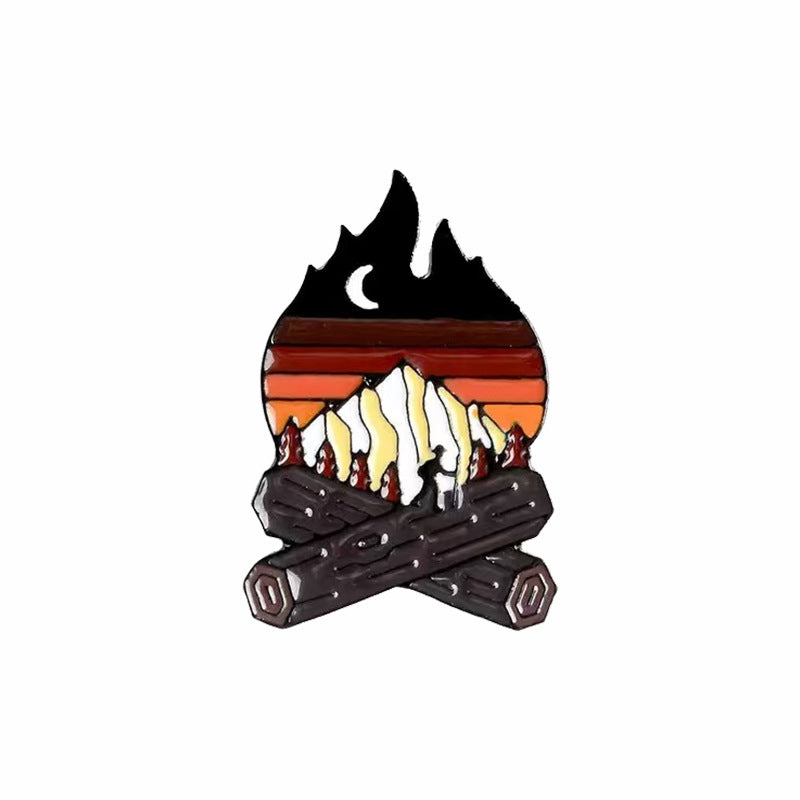 Travel Landscape Camping Themed Metal Brooch