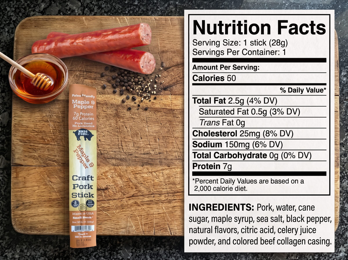 Craft Pork Snack Sticks - One Case (20 sticks)