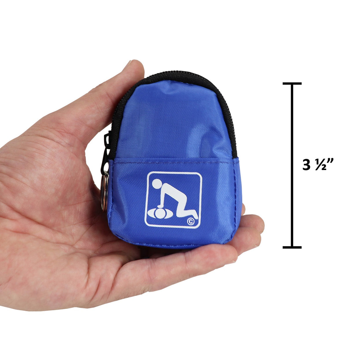 CPR Blue Beltloop Keychain Backpack with Faceshield, Gloves, and Cleansing Wipes