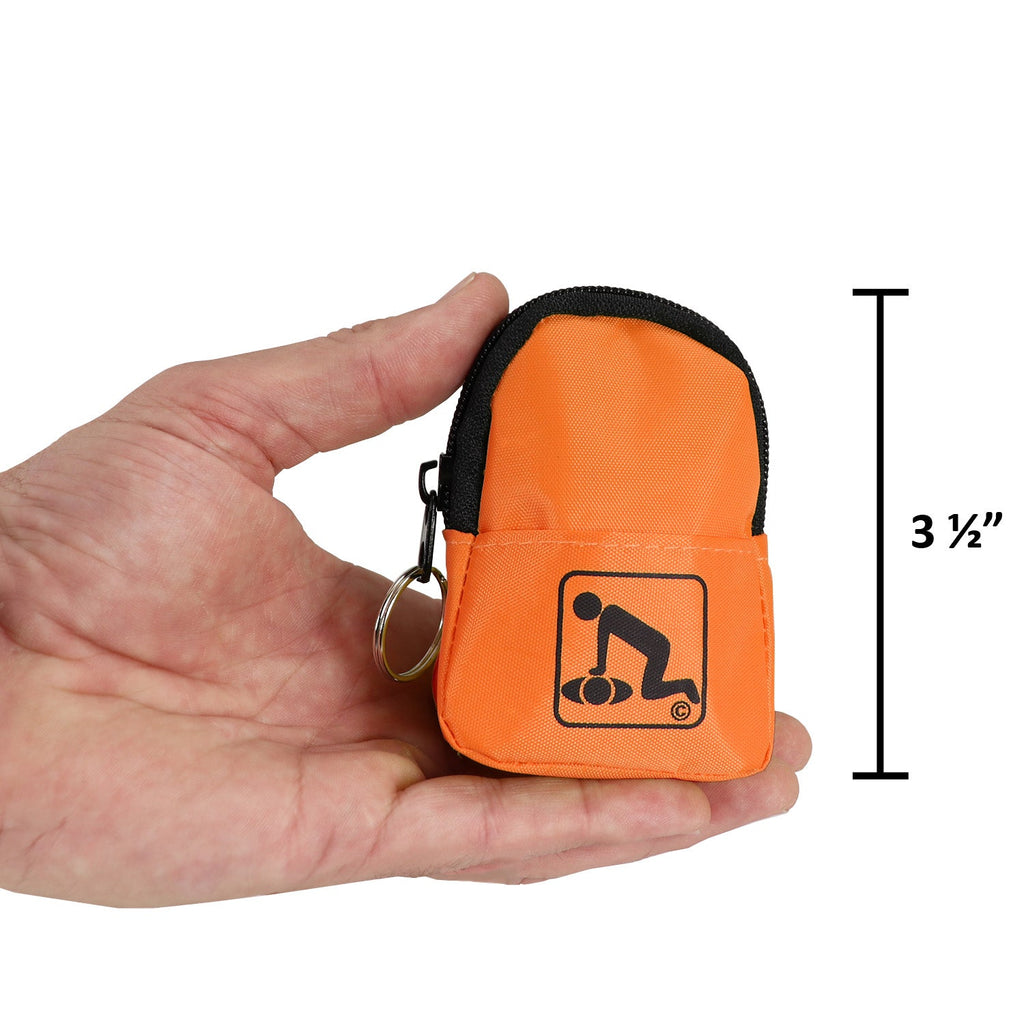 CPR Orange Beltloop Keychain Backpack with Faceshield, Gloves, and Cleansing Wipes