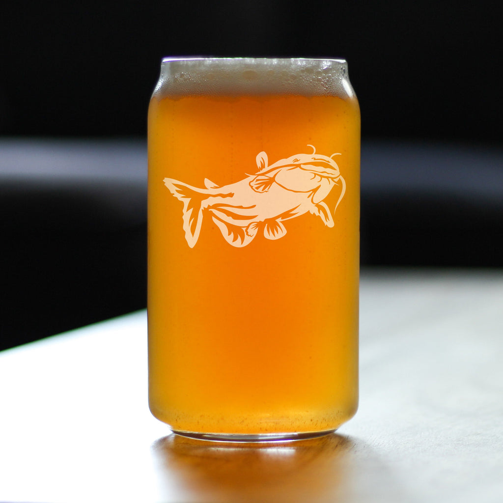 Catfish - Beer Can Pint Glass - Catfishing Gifts for Fisherman - Fun Fish Cups - Fishing Decor - 16 oz