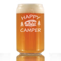 Happy Camper - Beer Can Pint Glass - Fun RV Gifts for Men & Women Who Love Drinking & Camping - 16 oz