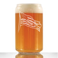 American Flag Beer Can Pint Glass - Patriotic Gift for American Men & Women - 16 oz Drinking Glasses