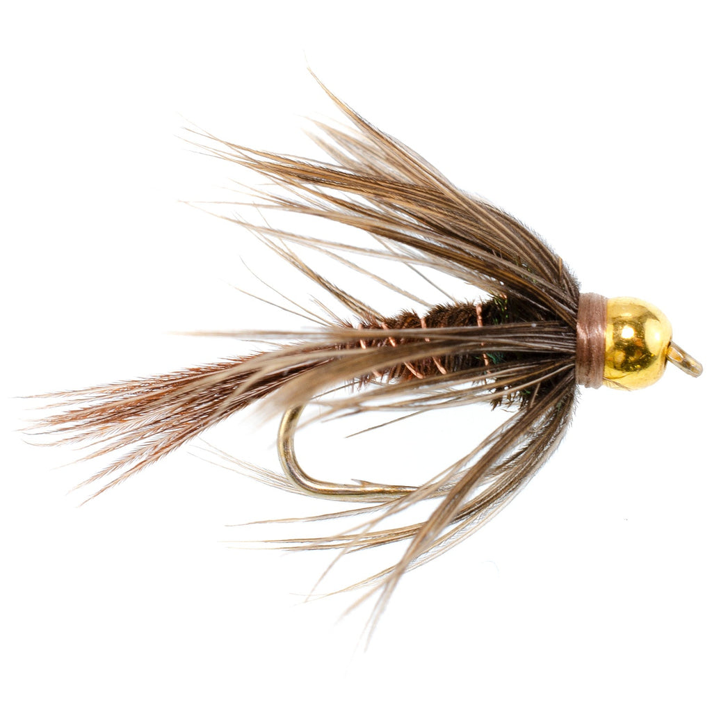 Soft Hackle Bead Head Pheasant Tail Nymph Fly - 12 Flies Size 16