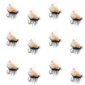 Black Elk Hair Caddis Classic Trout Dry Fly - 12 Flies Size 16