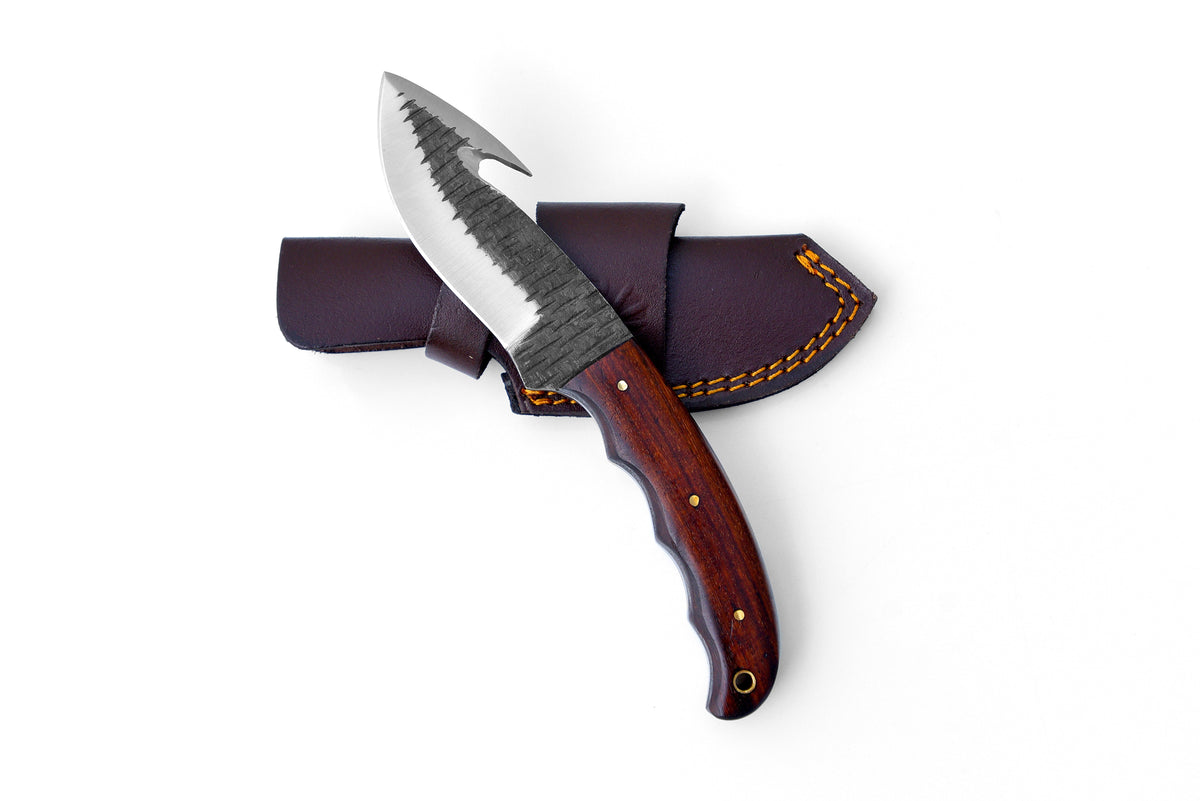Hand Forged CUSTOM CARBON BLADE " Gut Hook SKINNER" BY TITAN TC-017