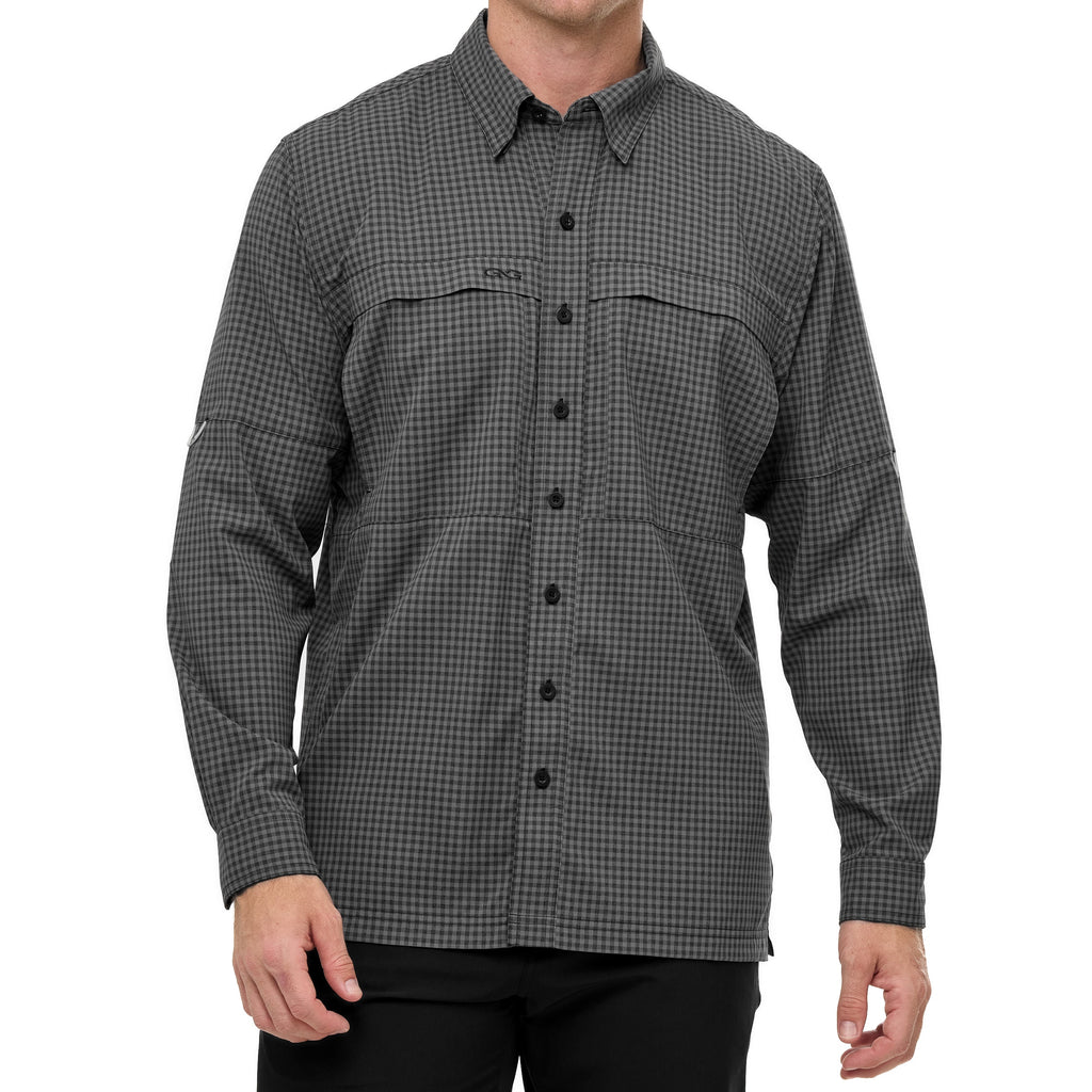 GunMetal TekCheck Shirt | Long Sleeve