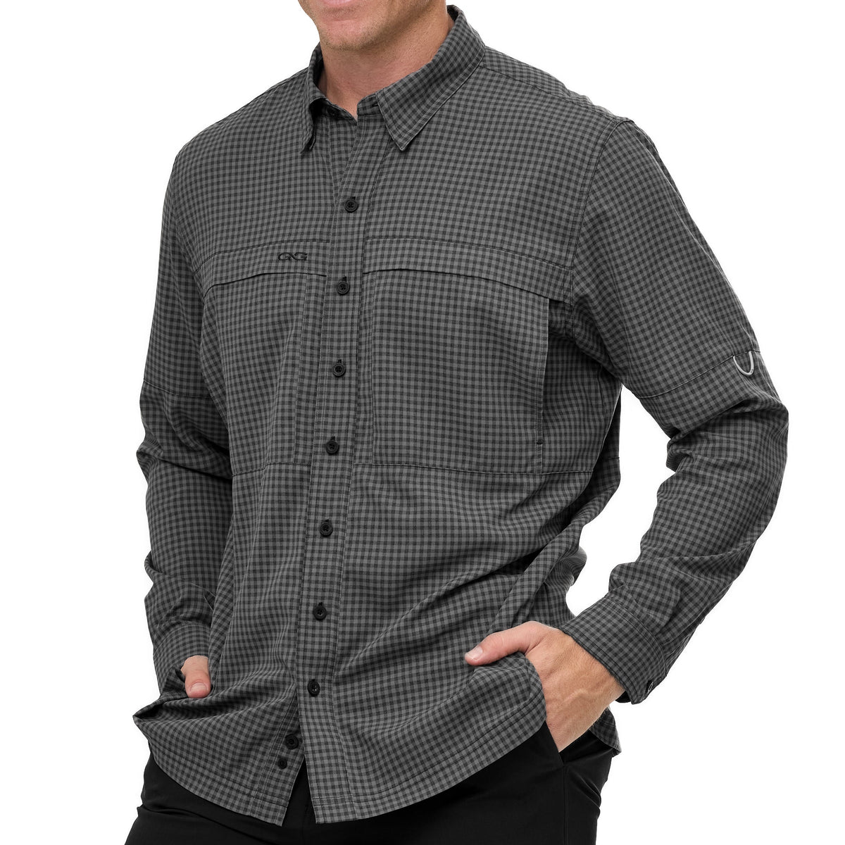 GunMetal TekCheck Shirt | Long Sleeve