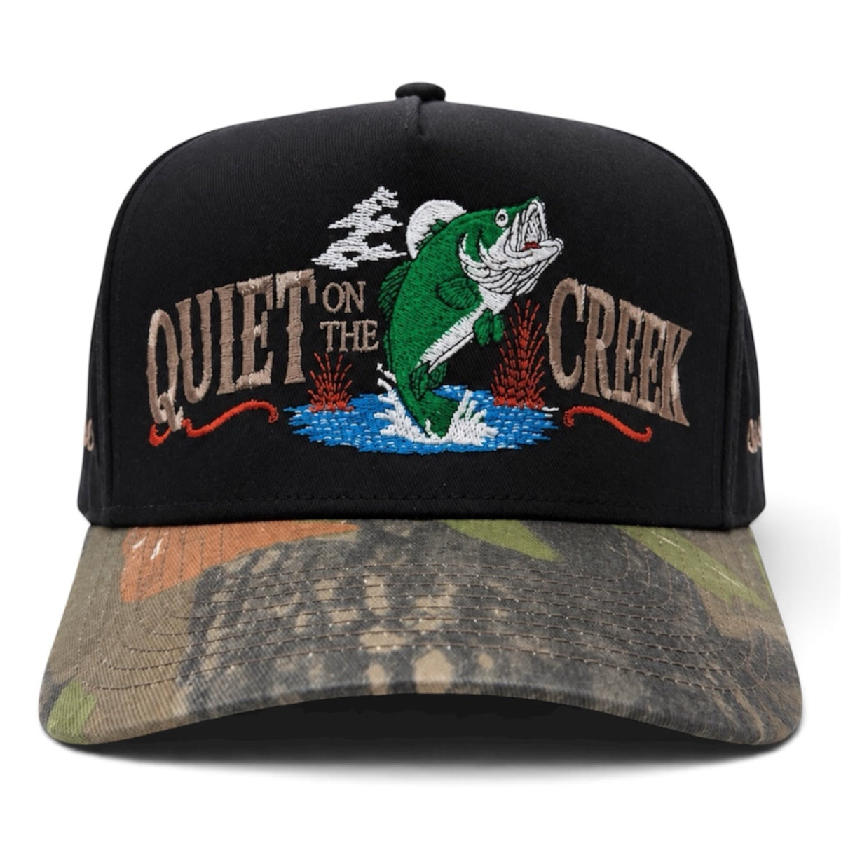Quiet on the Creek Embroidered Bass Fishing Hat