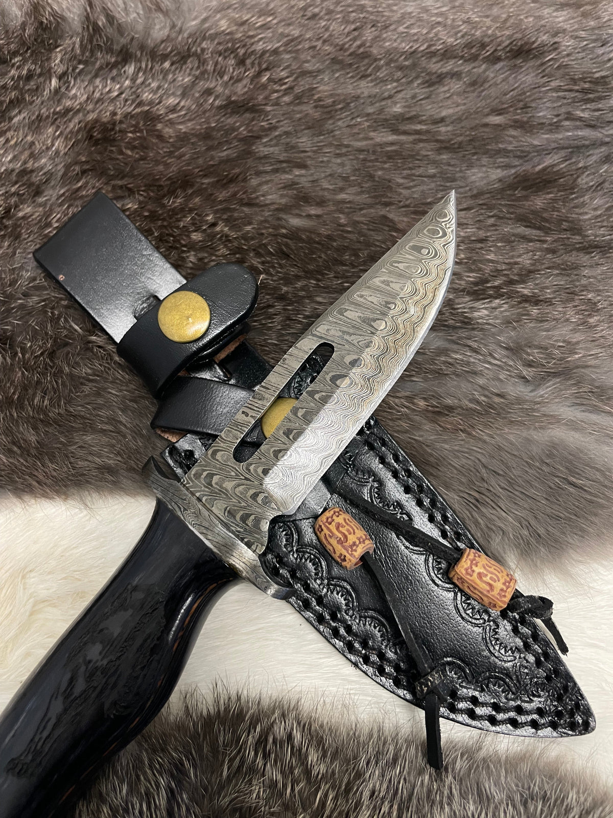 Lunar Guardian Damascus Knife TK-098  (Compact)