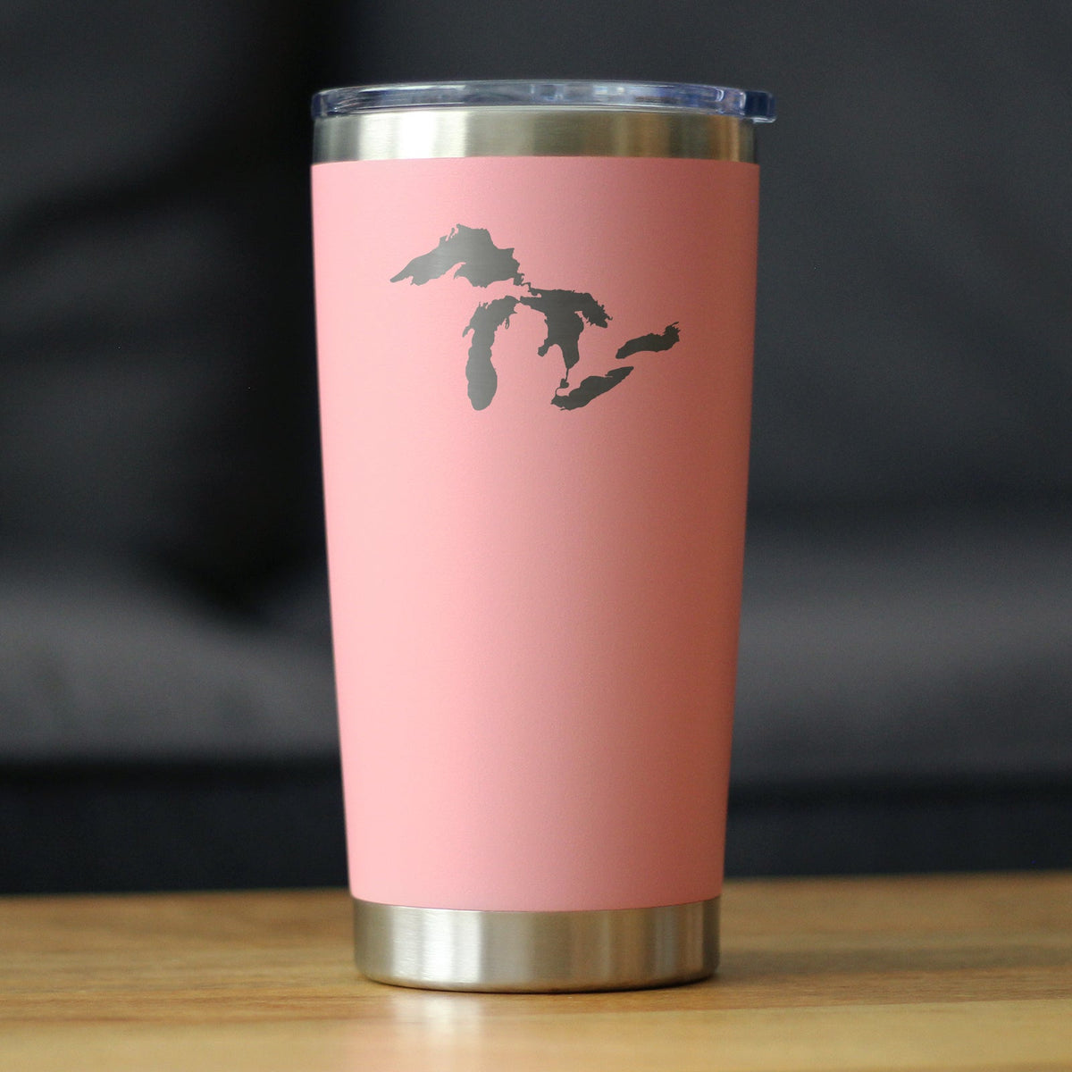 Great Lakes Maps - Insulated Coffee Tumbler Cup with Sliding Lid - Stainless Steel Insulated Mug - Cute Outdoor Camping Mug