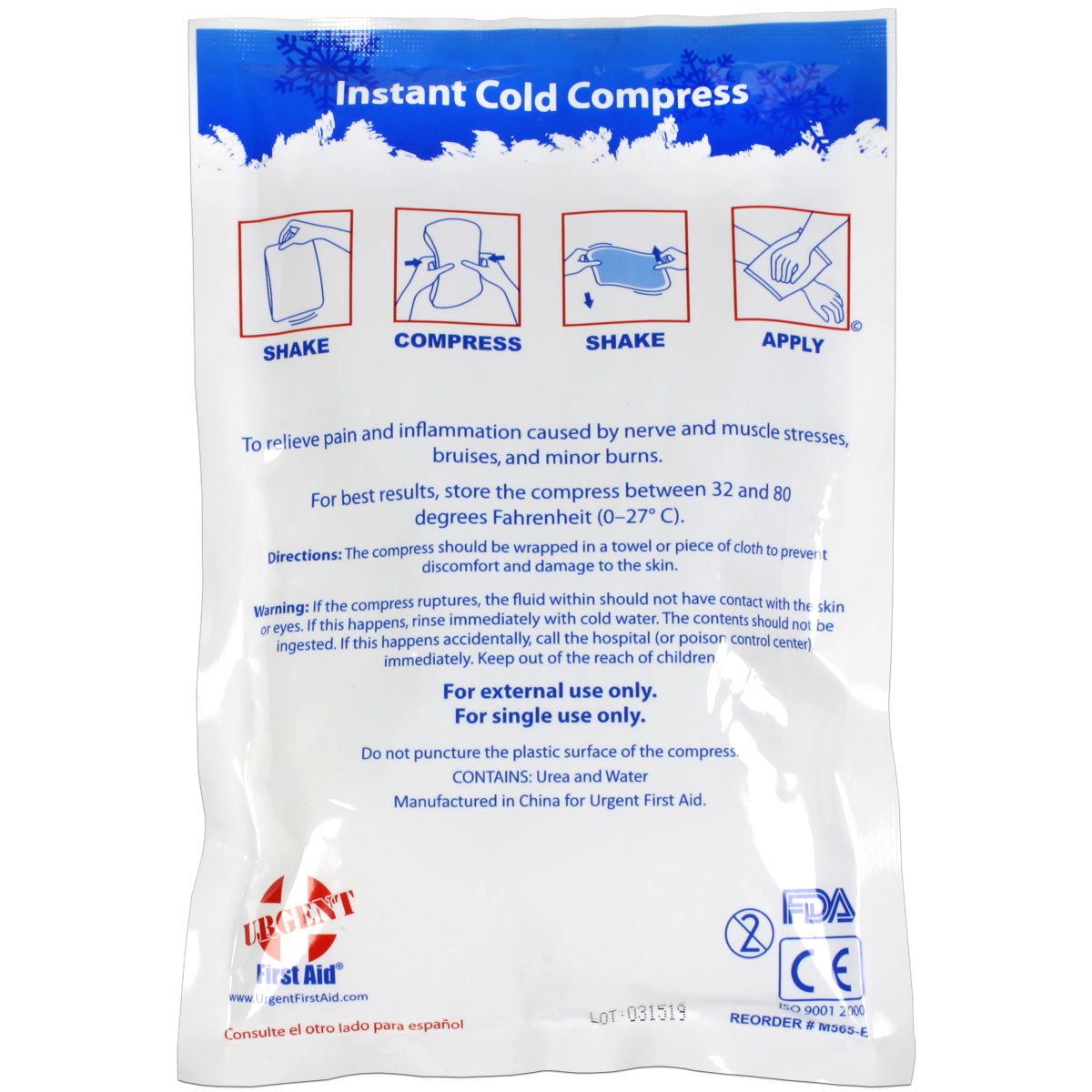 6" x 9" Instant Cold Compress, Boxed - 32 per case