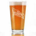 American Flag Pint Glass Gift for Beer Drinking Patriotic Men & Women - 16 oz Glasses