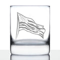 American Flag Whiskey Rocks Glass - USA Themed Drinking Decor and Gifts for Patriotic Women & Men - 10.25 Oz Whisky Tumbler Glasses