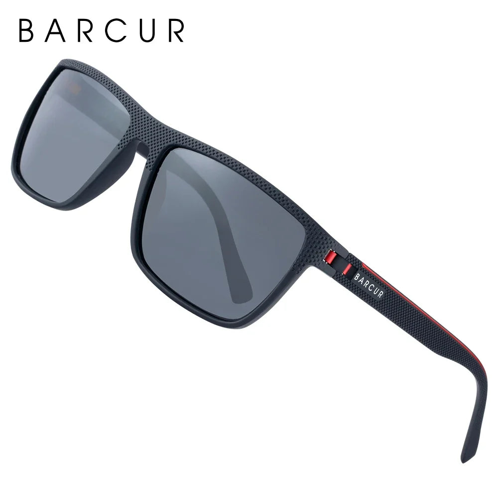 BARCUR Sports Polarized Sunglasses for Men Lightweight TR90 Square Fishing & Travel Eyewear UV400 Protection Men Accessory