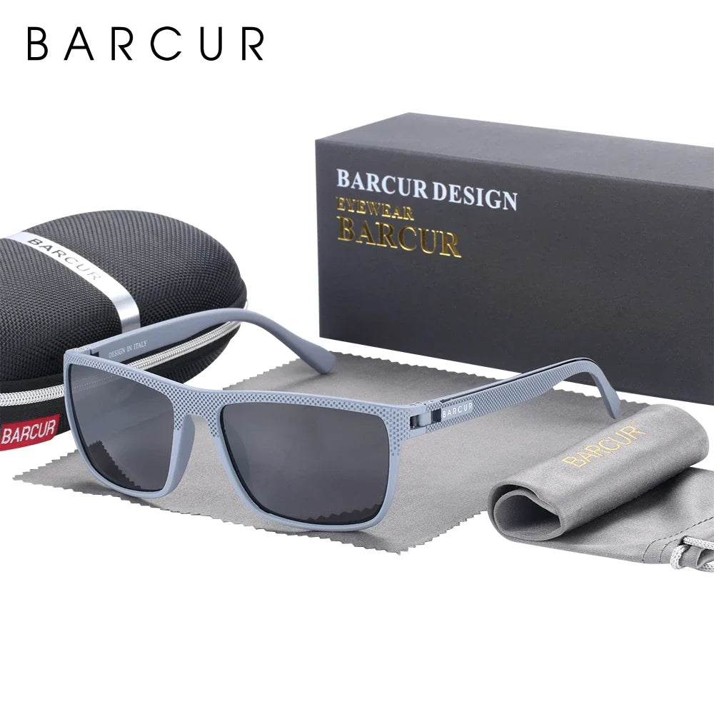 BARCUR Sports Polarized Sunglasses for Men Lightweight TR90 Square Fishing & Travel Eyewear UV400 Protection Men Accessory