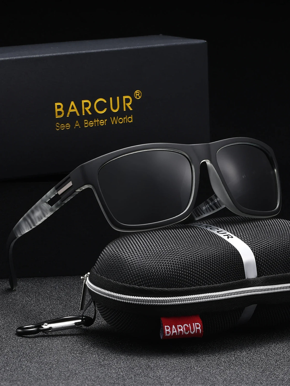 BARCUR Polarized Sport Fashion Sunglasses for Men – UV400 Protection Colorful TAC Coating Anti-Slip Polycarbonate Frame Cycling Fishing Hiking Outdoor Sports Eyewear – Durable Trendy Vintage Rectangular Design