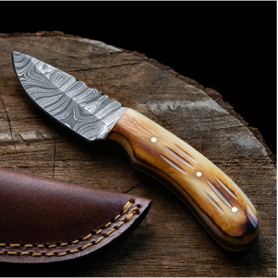 Damascus Blaze Neck Knife - Titan TD-200