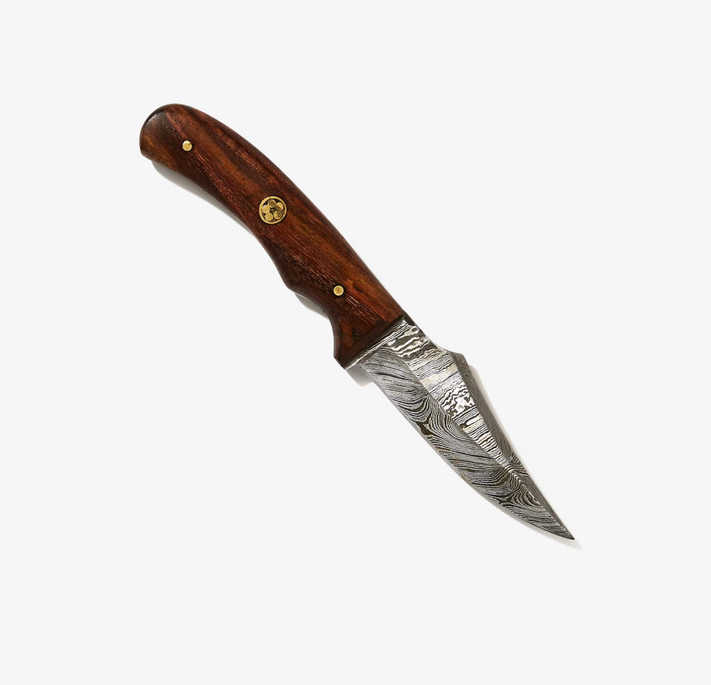 Damascus Steel Skinner Knife,Rosewood Grip by Titan Td-177