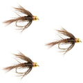 3 Pack Soft Hackle Bead Head Pheasant Tail Nymph Fly - Size 14