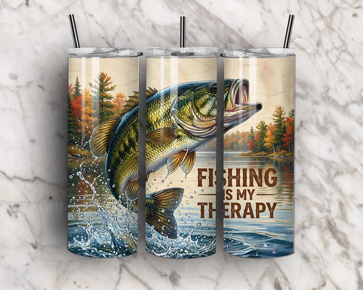 Fishing Is My Therapy – Tumbler