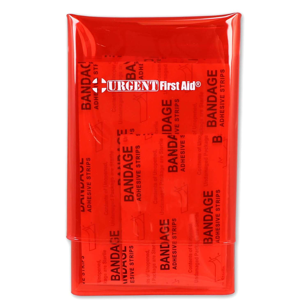 Mini Folding First Aid Pack, Red, Urgent First Aid, 18 Pieces
