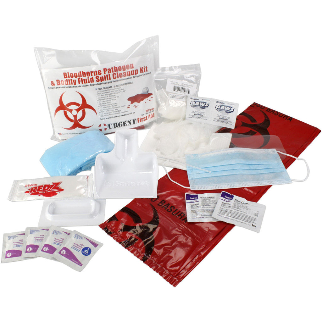 22 Piece Bodily Fluid Clean Up Pack / Bloodborne Pathogen Spill Kit