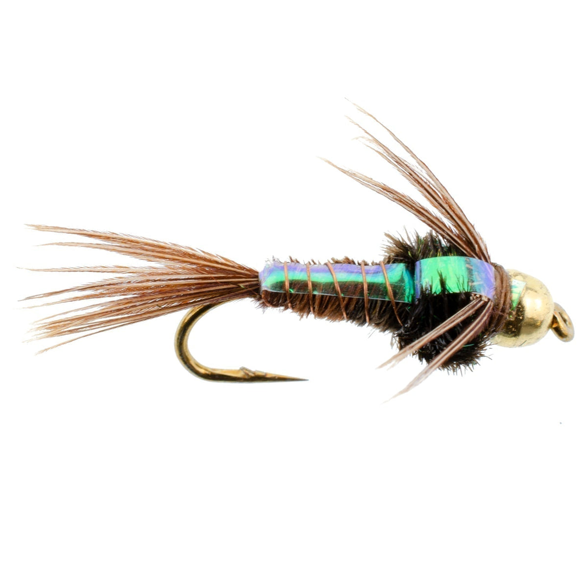 3 Pack Tungsten Bead Head Flash Back Pheasant Tail Nymph Size 10