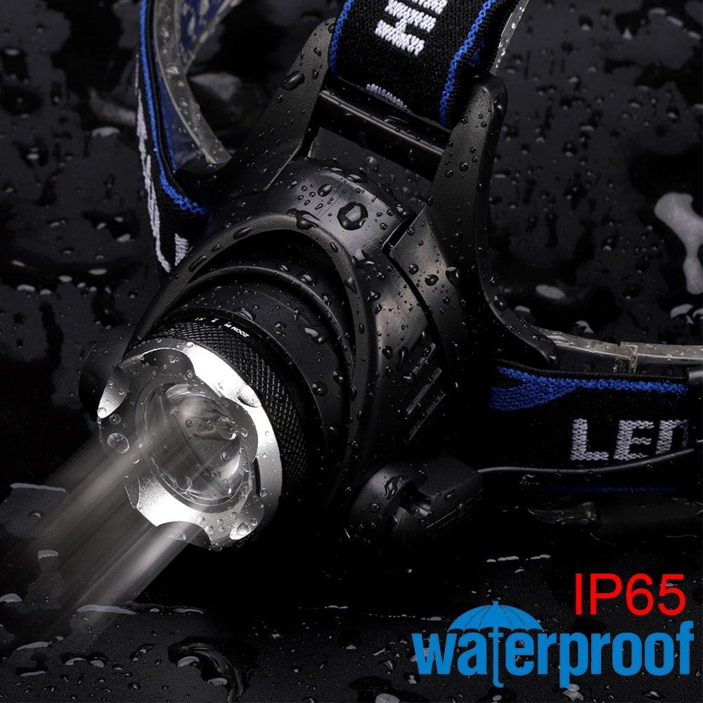 Adjustable USB Rechargeable IR Sensor Super Bright Headlight Battery For Long Working Time LED Headlamp Fishing  Waterproof Head Light Lamp Perfect For Running  Camping