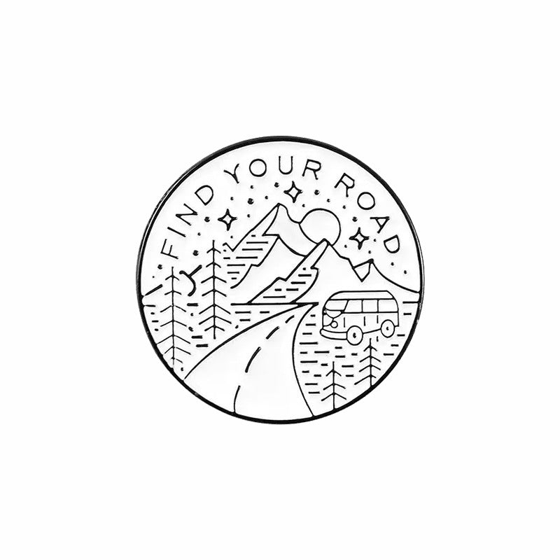 Travel Landscape Camping Themed Metal Brooch