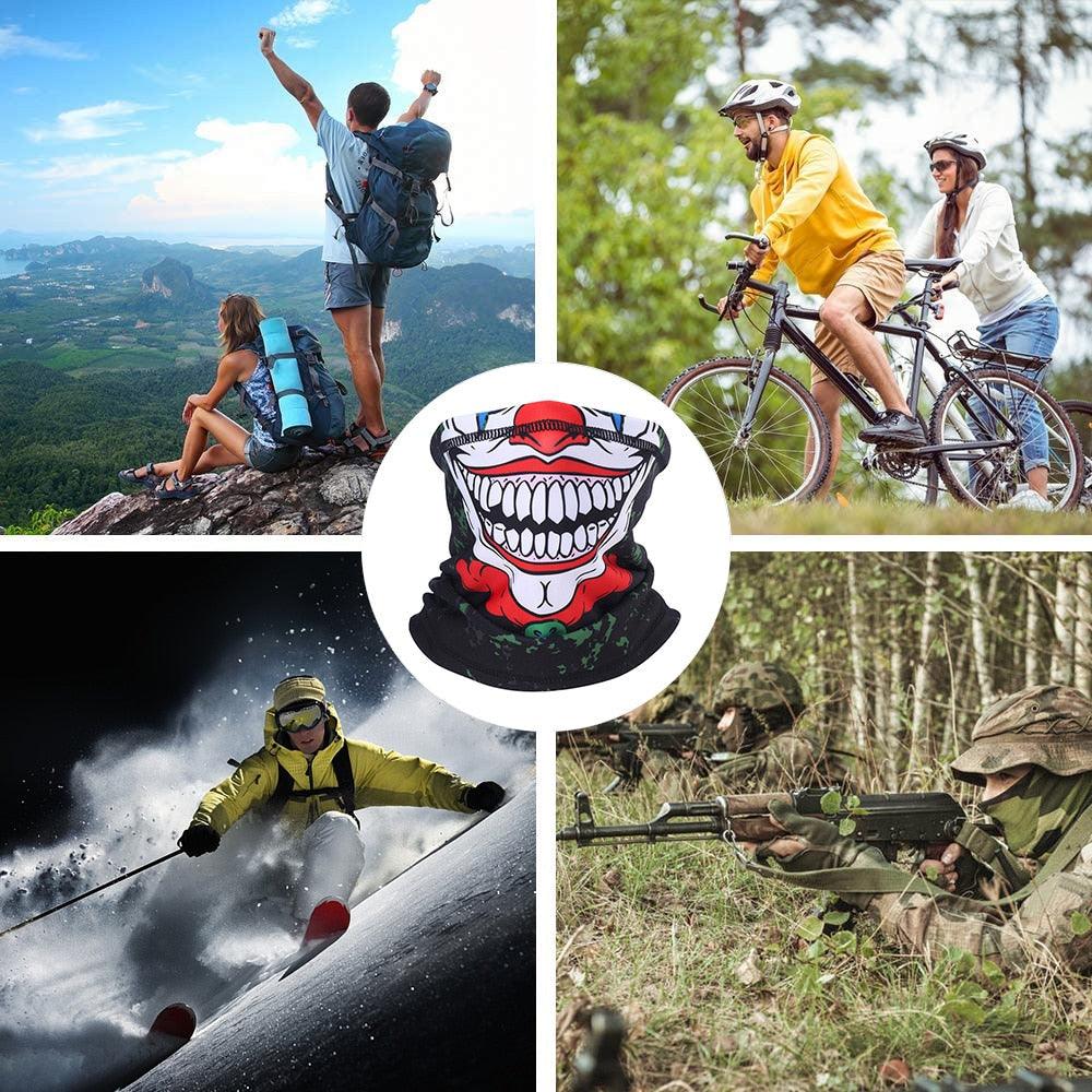 Clown Magic Bandana Running Scarf Half Face Cover Ski Fishing Biker Elasticity Hunting Hiking Sports Snowboard Mask Men Girl Army Bandana Scarf Neck Gaiter Buff Motorcycle Face Mask Balaclava Bicycle Helmet Liner Sport Headband Summer Breathable Mesh Band