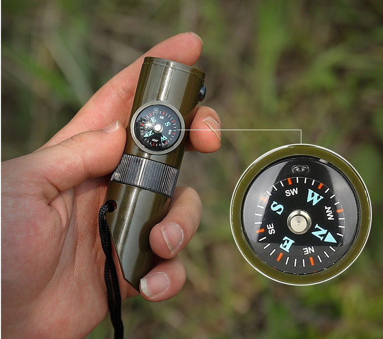 Outdoor 7 in 1 Multifunctional Survival Whistle