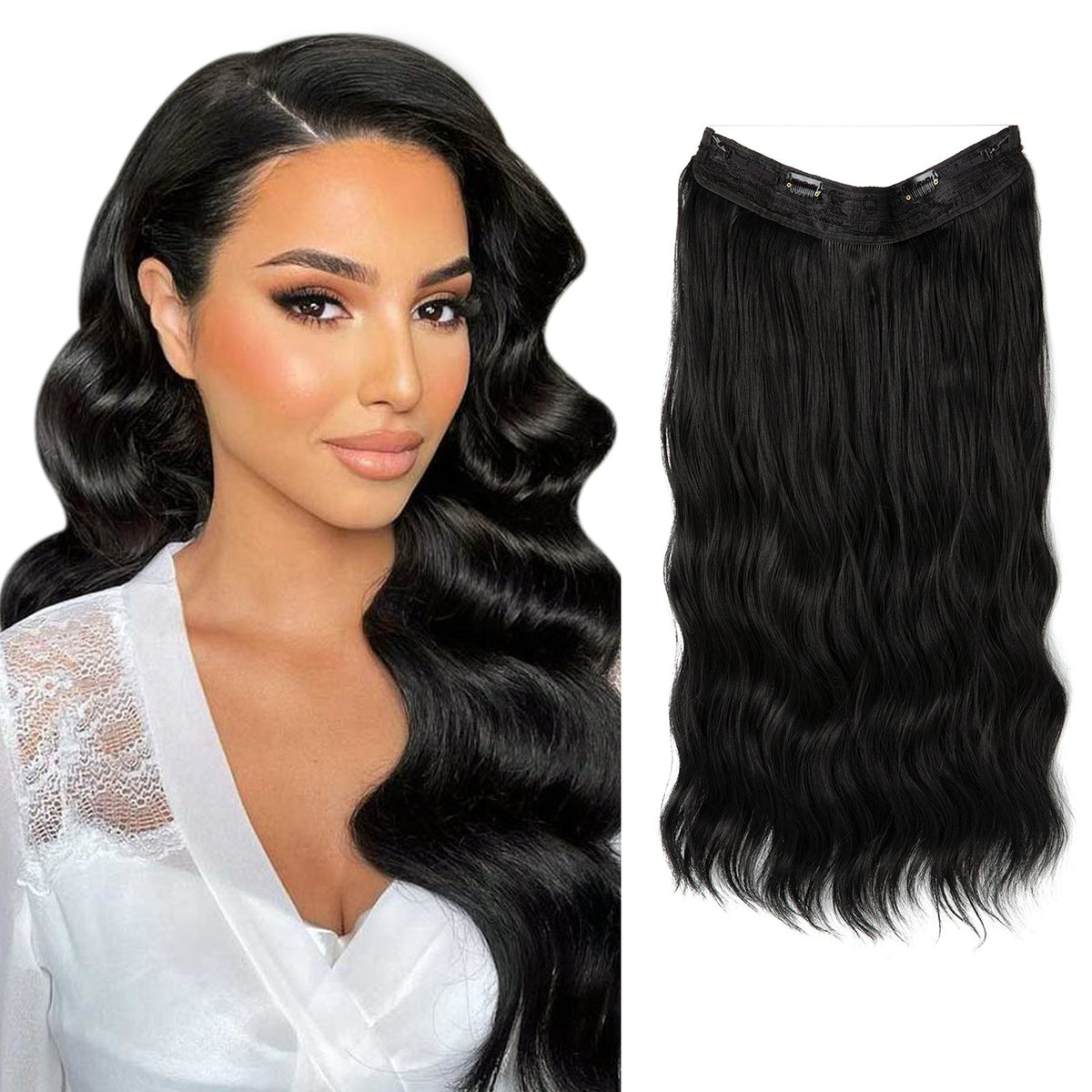 European And American Style Women Corn Curler Fishing Thread Long Curly Hair  Wig